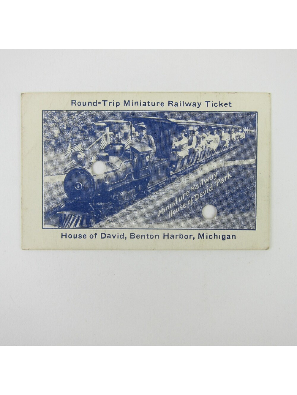 Train Ticket Eden Springs Park Benton Harbor Michigan House of David Antique
